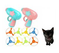 Disque volant interactif pour chat - Jouet de chasse et de tapotage pour chats, disques rotatifs colorés pour favoriser l'exercice et le soulagement de l'ennui, ensemble complet pour chats d'intérieur