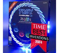 Disque Volant TOSY - 16 Millions de Couleurs RVB ou 36 LED, Lumineux, Modes Intelligents, Auto on/Off, Rechargeable, Anniversaire, Cadeau de Noël pour Hommes/Garçons/Adolescents/Enfants, Frisbee 175g