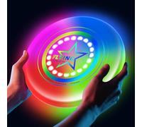 Disque volant ultra lumineux, 12 programmes d'éclairage intelligents, rechargeable et résistant aux chocs (idéal pour les jeux de nuit, les fêtes dans le jardin, les anniversaires d'enfants 6+), 175 g