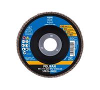Disques à lamelles POLIFAN PFC 115 Z 80 PSF STEELOX - PFERD - 67768115 étiquette bleue, noire et jaune