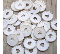 Disques À Reliure Coeur Blanc, 30 Pièces, En Plastique, Bouton Rond, Reliure À Feuilles Mobiles, Disque Pour Ordinateur Portable, Trou En Forme De Champignon, Boucle, Fournitures De Bureau