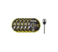 Disques à tronçonner + mandrin - RYOBI - RAR301-6 - 5 disques - Twist Lock