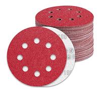 Disques Abrasifs 125mm Grain 100 Papier Poncer 100 Pièces 8 Trous Disque Poncage pour Ponceuse Excentrique