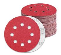 Disques Abrasifs 125mm Grain 180 Papier Poncer 100 Pièces 8 Trous Disque Poncage pour Ponceuse Excentrique