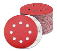 Disques Abrasifs 125mm Grain 600 Papier Poncer 100 Pièces 8 Trous Disque Poncage pour Ponceuse Excentrique