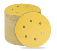 Disques Abrasifs 150mm,50 Pièces Abrasifs de Ponçage Ponceuse tampons ponçage ronds 6 trous Grain 150 pour Poncer Polir Dérouiller pour Ponceuse Excentrique