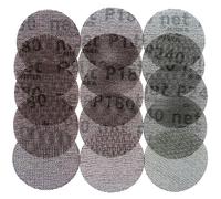 Disques abrasifs à mailles, papier abrasif à mailles de 3 pouces, disque abrasif auto-agrippant Mrika, sans poussière, meulage tranchant, 75 mm, for cloisons sèches et bois (grain 180)(180grit)