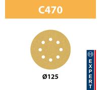Bosch 5x Feuilles abrasives EXPERT C470 à 8 trous (pour Peinture sur bois, Bois dur, Ø 125 mm, Grain 320, Professional Accessoire Ponceuse excentrique, Ponceuse excentrique)