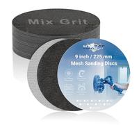 Disques Abrasifs Grain 80-240 225 mm en Maille pour Ponceuses à Perche | 10 PCS, Anti-Colmatage Sans Poussière, Fixation Scratch, Abrasif Carbure de Silicium, Ponçage Lissage Enduit Mural Bois Métal