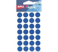 Disques adhésifs AGIPA 15mm bleu - Étui de 960 - codification classement repérage