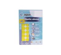 AGIPA Etui A5 (10F) de 400 Pastilles Gommettes Rondes 24 mm Jaune