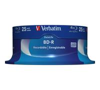VERBATIM 43837 - BD-R SL Datalife, 25 Go, 6x, pack de 25