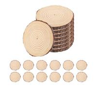 Disques de Bois Ronds DIY Naturels 20 Pièces, Rondelles Khaki