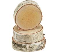 Disques de bouleau pour projets créatifs DIY avec écorces naturelles 24 pces