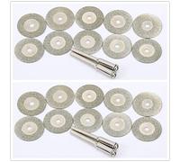 Disques de coupe en diamant avec arbre d'arbre for la fabrication de bijoux, Mini roue de coupe fine de 20mm, 12/24 pièces(24pcs Set)