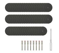 Disques de Coupe pour Dremel,60 Mini lames de scie circulaire avec 8 Mandrins de 3mm et 1 Tournevis,Accessoires pour outils rotatifs,Molettes de coupe pour couper tous types de métaux,acier inoxydable