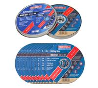 Disques de coupe rapides Faithfull extra fins 1 mm - 125 mm x 1 mm x 22,23 mm (5 pouces), lot de 10 avec boîte de rangement