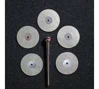 Disques De Disque Diamant De Laboratoire Dentaire,Outil De Disque De Coupe À Grain Double Face Diamètre 22mm Épaisseur 0.25mm Avec 1 Mandrins 5 Pièces