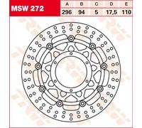 Disques de frein 296 mm Trw Honda Nsa 700/cbr 250-300/cb 300/cbf 1000-600 Msw272