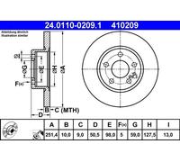 Disques de frein ALFA ROMEO 147 1.6 16V T.SPARK ECO 24.0110-0209.1 (1 pièce)