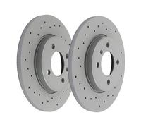 Disques de frein avant pleins percés 260x12,7mm Zimmermann pour BMW Série 3 E30 Berline et Coupé sans ABS (03/1982-04/1991) - la paire