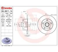 Brembo Disque de frein plein 08.6911.14 – 2x pour Audi A4 B5 Avant
