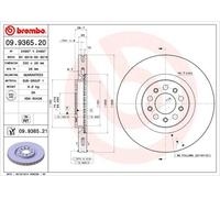 Brembo Disque de frein 09.9365.20 (Vendu à l'unité) – Réf. 1393042