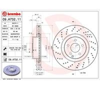 Brembo – Disque de frein 09.A732.11 – Perforé, ventilé, anti-corrosion UV – 1 disque