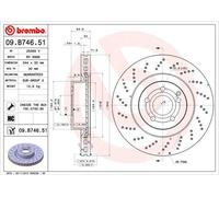 Brembo Disque de frein 09.B746.51 – Vernis UV – 1 pièce