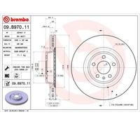 Brembo Disque de frein 09B97011 avant, ventilé, à haute teneur en carbone, 1 pièce