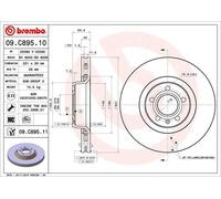 Brembo Disque de frein 09C89511 – avant ventilé haute teneur en carbone – 1 pièce