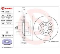 BREMBO - Disque de frein vernis 09.D209.11 (Vendu à l'unité) - Réf. 1392855