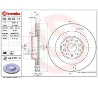 Brembo Disque de frein 09D77311 arrière ventilé haute teneur en carbone 1 pièce