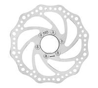 Disques de frein de vélo, acier inoxydable Disque de frein à disque 160mm Disques de frein VTT Moyeux filetés Disque de frein Adaptateur de bride de rotor avec 6 boulons