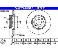 Disques de frein FIAT GRANDE PUNTO Van 1.4 24.0322-0231.1 (1 pièce)