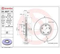 Jeu de 2 disques de frein BREMBO 09.8837.14 - Réf. 1394726