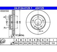 Disques de frein MAZDA 626 IV 1.8 24.0124-0129.1 (1 pièce)