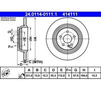 Disques de frein MERCEDES-BENZ CLASSE M ML 320 24.0114-0111.1 (1 pièce)