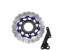 Disques de frein pour moto Kit De Frein À Disque Flottant En Alliage D'aluminium ABS 267 Mm Pour HONDA PCX160 2023-2025, Adaptateur Et Support D'étrier(Blue)