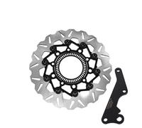 Disques de frein pour moto Kit De Frein À Disque Flottant En Alliage D'aluminium ABS 267 Mm Pour HONDA PCX160 2023-2025, Adaptateur Et Support D'étrier(Black)