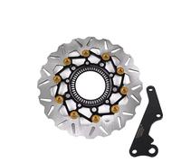 Disques de frein pour moto Pour PCX160 2023 - 2025 ABS 267MM Kit Frein À Disque Flottant En Alliage D'aluminium, Support Adaptateur D'étrier Frein à Disque Avant et Arrière(Gold)