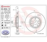 Disque de frein BREMBO 09B35211 avant, ventilé, à haute teneur en carbone, 1 pièce