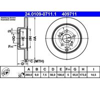 Disques de frein TOYOTA CELICA 1.8 16V VT-i 24.0109-0711.1 (1 pièce)