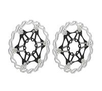 Disques De Frein VéLo 2 pièces de Freins à Disque flottants for vélo, Rotors de Route, VTT, 160mm, 180mm, 203mm, pièces de Frein à Disque hydrauliques (Color : Black-160mm-2PC)