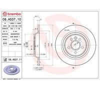 Disque de frein BREMBO 08A53711 arrière, plein, 1 pièce
