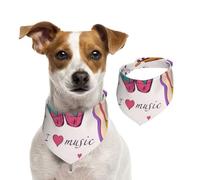 Disques de Musique Blues Music is My Life Theme,Bandanas pour Chien, écharpe en Coton, Bavoirs réglables pour Animaux de Compagnie,L