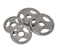 HOMCOM Disques de poids 2,5/2,5/5/5 kg totale15kg, 4 poids musculation, disques d'haltères pour musculation, fitness, haltérophilie en acier