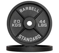 Disques de poids en fonte 10kg, 15kg, 20 kg au choix, Ensemble de disques d'haltères, Set de plaques avec alésage 50 mm pour Musculation et Haltérophilie (2 x 20 kg)