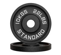 Disques de poids en fonte 10kg, 15kg, 20 kg au choix, Ensemble de disques d'haltères, Set de plaques avec alésage 50 mm pour Musculation et Haltérophilie (2 x 10 kg)