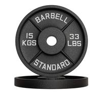 Disques de poids en fonte 10kg, 15kg, 20 kg au choix, Ensemble de disques d'haltères, Set de plaques avec alésage 50 mm pour Musculation et Haltérophilie (2 x 15 kg)
